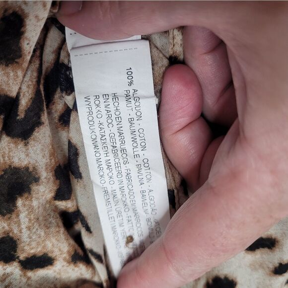 ZARA shirt big cat jaguar print oversized button‎ up cotton top M - Picture 8 of 11